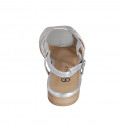 Woman's sandal in silver laminated leather heel 2 - Available sizes:  32, 33, 34, 35, 42, 43, 44, 45, 46