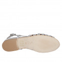 Sandalo da donna in pelle laminata argento tacco 2 - Misure disponibili: 32, 33, 34, 35, 42, 43, 44, 45, 46