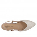 Woman's slingback shoe in cream-colored raffia and copper laminated leather heel 2 - Available sizes:  32, 33, 34, 35, 42, 43, 44, 45, 46