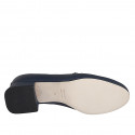 Mocassin pour femmes en cuir bleu avec accessoire talon 4 - Pointures disponibles:  32, 33, 34, 35