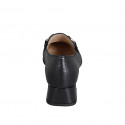 Mocasin pour femmes en cuir noir avec accessoire et talon 4 - Pointures disponibles:  32, 33, 34, 35