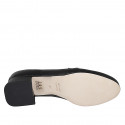 Mocasin pour femmes en cuir noir avec accessoire et talon 4 - Pointures disponibles:  32, 33, 34, 35