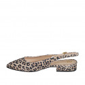 Woman's slingback shoe in spotted suede heel 2 - Available sizes:  32, 33, 34, 35, 42, 43, 44, 45