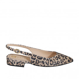 Woman's slingback shoe in spotted suede heel 2 - Available sizes:  32, 34, 35