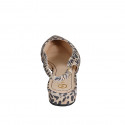 Woman's slingback shoe in spotted suede heel 2 - Available sizes:  32, 33, 34, 35, 42, 43, 44, 45