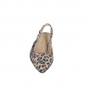 Woman's slingback shoe in spotted suede heel 2 - Available sizes:  32, 33, 34, 35, 42, 43, 44, 45