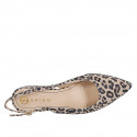 Woman's slingback shoe in spotted suede heel 2 - Available sizes:  32, 33, 34, 35, 42, 43, 44, 45