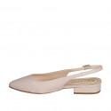 Woman's slingback shoe in light pink leather heel 2 - Available sizes:  32, 33, 34, 35, 42, 43, 44, 45