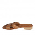 Mule pour femmes en cuir cognac talon 2 - Pointures disponibles:  32, 33, 34, 35, 42, 43, 44, 45