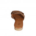 Mule para mujer en piel cognac tacon 2 - Tallas disponibles:  32, 33, 34, 35, 42, 43, 44, 45