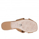 Sabot da donna in pelle color cuoio tacco 2 - Misure disponibili: 32, 33, 34, 35, 42, 43, 44, 45