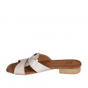 Mule para mujer en charol crema tacon 2 - Tallas disponibles:  32, 33, 34, 35, 42, 43, 44, 45