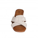 Mule para mujer en charol crema tacon 2 - Tallas disponibles:  32, 33, 34, 35, 42, 43, 44, 45