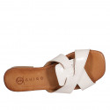 Mule para mujer en charol crema tacon 2 - Tallas disponibles:  32, 33, 34, 35, 42, 43, 44, 45