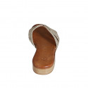 Mule para mujer en tejido soga brillante platino tacon 2 - Tallas disponibles:  32, 33, 34, 35, 42, 43, 44, 45