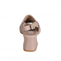 Woman's highfronted sandal in rose leather heel 5 - Available sizes:  32, 33, 34, 35, 42, 43, 44, 45