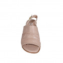 Sandale pour femmes en cuir rose talon 5 - Pointures disponibles:  32, 33, 34, 35, 42, 43, 44, 45