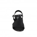 Sandale pour femmes avec courroie en cuir noir avec talon 2 - Pointures disponibles:  32, 33, 34, 35, 42, 43, 44, 45