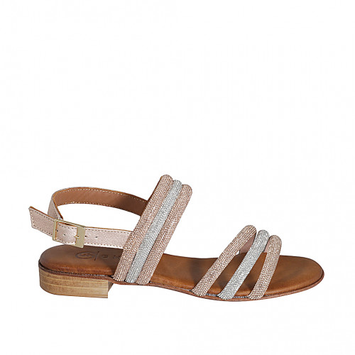 Woman's sandal in silver and copper...