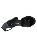 Zapato abierto para mujer con cinturon en charol negro tacon 7 - Tallas disponibles:  32, 33, 34, 35, 42, 43, 44, 45