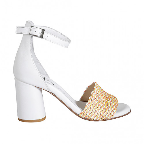 Woman's open shoe with strap in white...