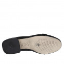 Mocasín para mujer con accesorio en charol negro tacon 2 - Tallas disponibles:  32, 33, 34, 35, 42, 43, 44, 45