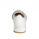 Woman's mocassin with accessory in cream-colored leather heel 2 - Available sizes:  32, 33, 34, 35, 42, 43, 44, 45