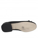 Ballerine pour femmes en cuir noir avec noeud et bout droit talon 2 - Pointures disponibles:  33, 34, 35, 42, 43, 44, 45