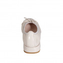 Woman's ballerina shoe in creme-colored patent leather with bow and captoe heel 2 - Available sizes:  33, 34, 35, 42, 43, 44, 45