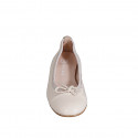 Woman's ballerina shoe in creme-colored patent leather with bow and captoe heel 2 - Available sizes:  33, 34, 35, 42, 43, 44, 45