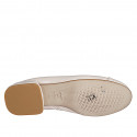 Woman's ballerina shoe in creme-colored patent leather with bow and captoe heel 2 - Available sizes:  33, 34, 35, 42, 43, 44, 45