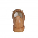 Ballerine avec bout droit et noeud pour femmes en cuir cognac talon 2 - Pointures disponibles:  33, 34, 35, 42, 43, 44, 45