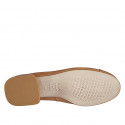 Ballerine avec bout droit et noeud pour femmes en cuir cognac talon 2 - Pointures disponibles:  33, 34, 35, 42, 43, 44, 45