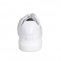 Woman's laced shoe with removable insole in white leather and braided fabric wedge heel 4 - Available sizes:  32, 33, 34, 42, 43, 44, 45