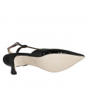 Slingback da donna in vernice nera tacco 5 - Misure disponibili: 32, 34, 35, 42