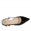 Slingback da donna in vernice nera tacco 5 - Misure disponibili: 32, 34, 35, 42