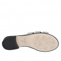 Mule pour femmes en tissu corde blanc avec strass talon 2 - Pointures disponibles:  32, 33, 34, 35, 42, 43, 44, 45