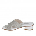 Mule para mujer en piel blanca con estras tacon 3 - Tallas disponibles:  32, 33, 34, 35, 42, 43, 44