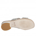 Mule para mujer en piel blanca con estras tacon 3 - Tallas disponibles:  32, 33, 34, 35, 42, 43, 44