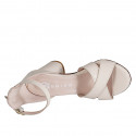 Woman's open shoe with strap in light pink patent leather heel 7 - Available sizes:  32, 33, 34, 35, 42, 43, 44, 45