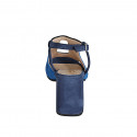 Sandalo accollato da donna in camoscio blu, bluette e turchese tacco 7 - Misure disponibili: 32, 33, 34, 35, 42, 43, 44, 45, 46