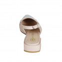 Chaussure haute ouverte au talon pour femmes en cuir rose clair et blanc talon 3 - Pointures disponibles:  32, 33, 34, 35, 42, 43, 44, 45, 46