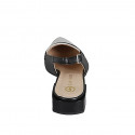 Chaussure haute ouverte au talon pour femmes en cuir noir et blanc talon 3 - Pointures disponibles:  32, 34, 35, 42, 43, 44, 45, 46