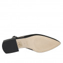 Zapato destalonado con empeine alto para mujer en piel negra y blanca tacon 3 - Tallas disponibles:  34, 35, 42, 43, 44, 46