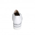 Chaussure pour femmes en cuir blanc et noir avec elastiques et bout droit talon compensé 4 - Pointures disponibles:  32, 33, 34, 35, 42, 43, 44, 45, 46