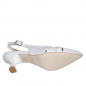 Slingback da donna in pelle bianca tacco 5 - Misure disponibili: 32, 35, 42, 43, 45, 46