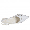 Woman's pointy slingback pump in white leather heel 5 - Available sizes:  32, 35, 42, 43, 45, 46