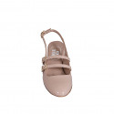 Mary Jane slingback with two straps in light pink patent leather heel 5 - Available sizes:  32, 33, 34, 35, 42, 43, 44, 45, 46