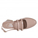 Mary Jane slingback with two straps in light pink patent leather heel 5 - Available sizes:  32, 33, 34, 35, 42, 43, 44, 45, 46