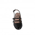 Mary Jane slingback con due cinturini in vernice nera tacco 5 - Misure disponibili: 32, 33, 34, 35, 42, 43, 44, 45, 46